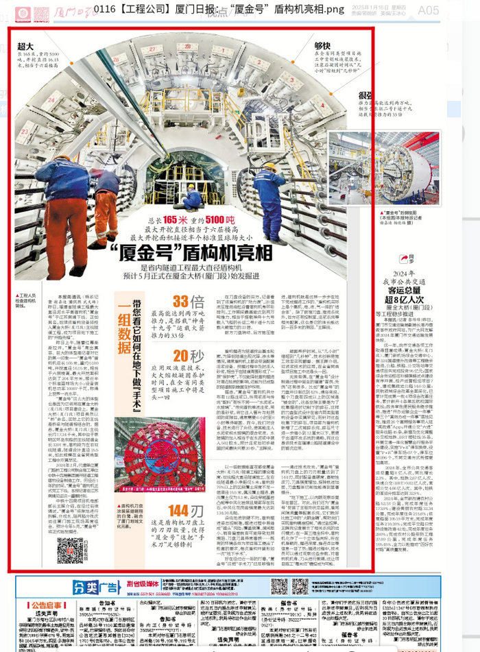 1737116295656088.jpg 0116【工程公司】廈門日?qǐng)?bào):“廈金號(hào)”盾構(gòu)機(jī)亮相_調(diào)整大小.jpg